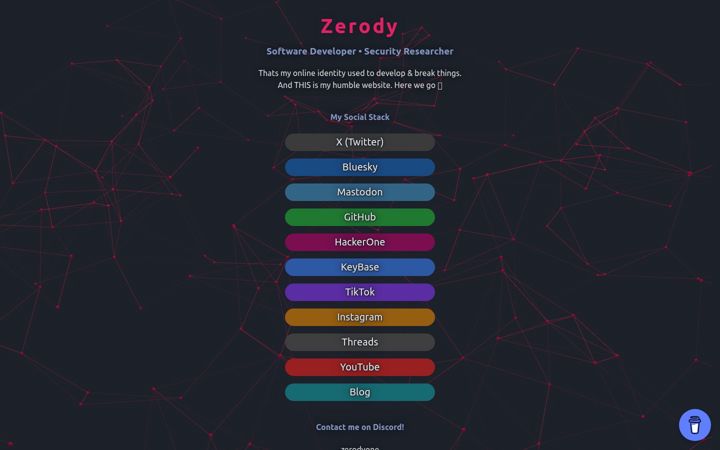 Screenshot ta' zerody.one