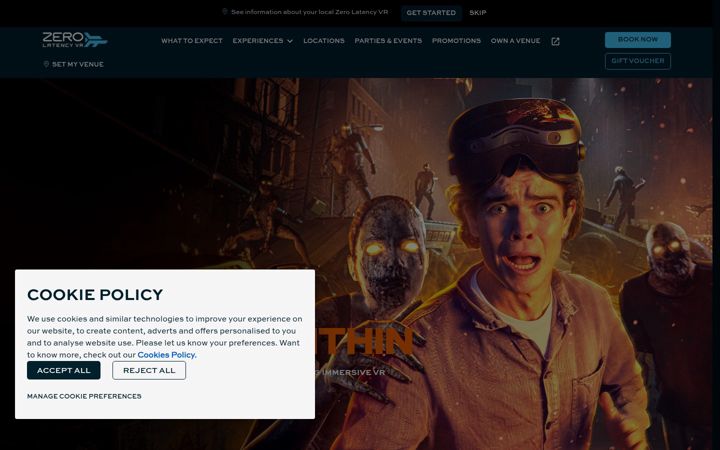 Screenshot of zerolatencyvr.com