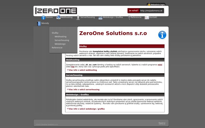 Screenshot of zeroone.sk
