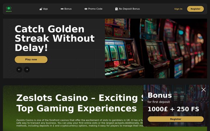 Screenshot of zeslotscasino.org