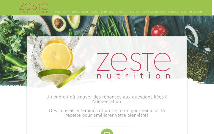 Zrzut ekranu zestenutrition.ch