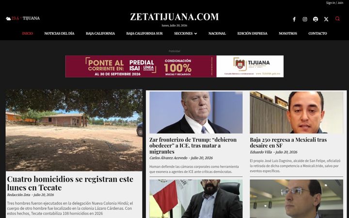 Screenshot of zetatijuana.com