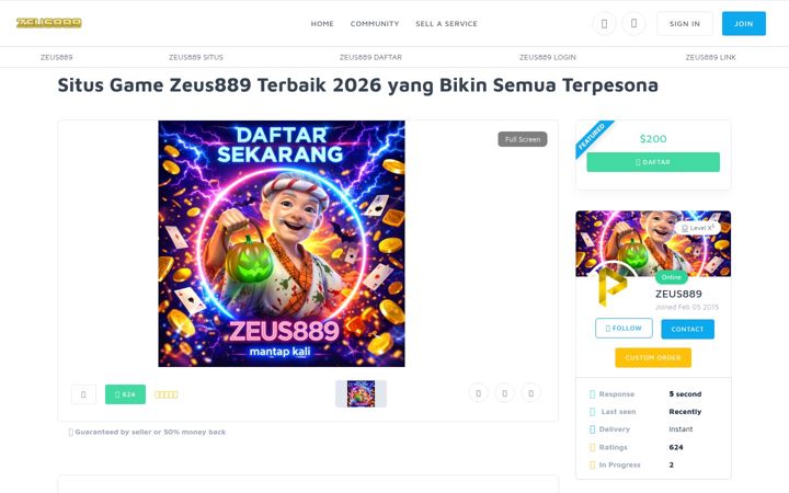 Screenshot of zeus889bet.org