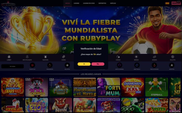 Screenshot of zeuscasino.fun