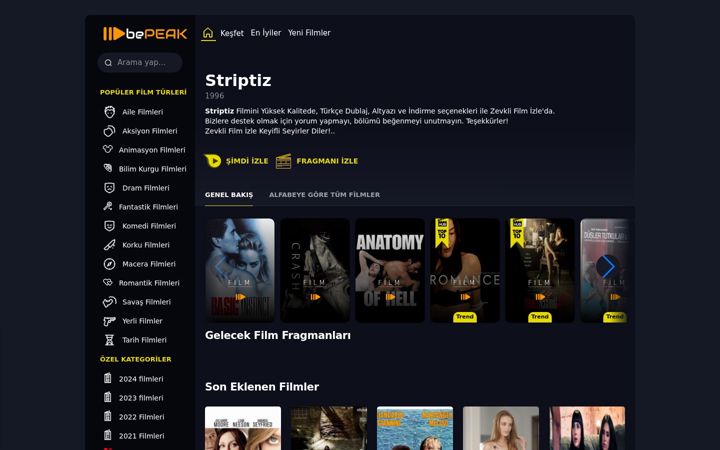 Screenshot of zevklifilmizlet.com