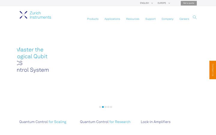 Screenshot of zhinst.com