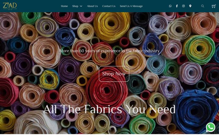 Skärmbild av ziadfabrics.com