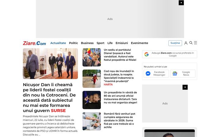 Screenshot of ziareromania.ro