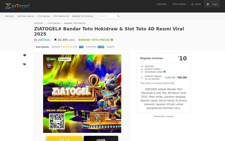 Screenshot of ziatogelslotlogin.com