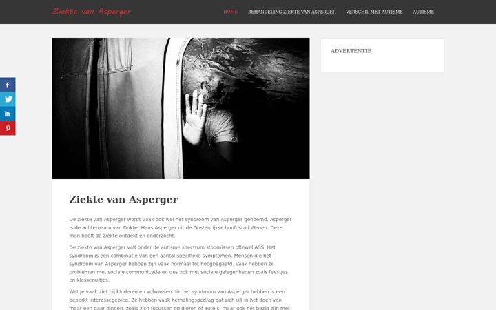 Screenshot of ziektevanasperger.nl