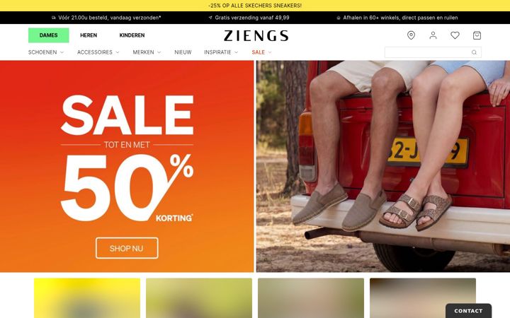 Screenshot of ziengs.nl