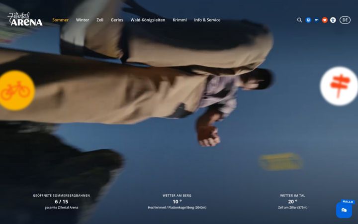 Screenshot of zillertalarena.com