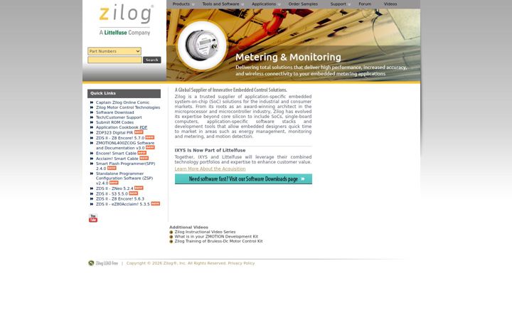 Screenshot of zilog.com