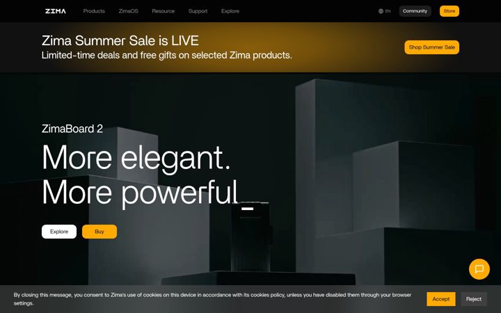 Screenshot ta' zimaspace.com