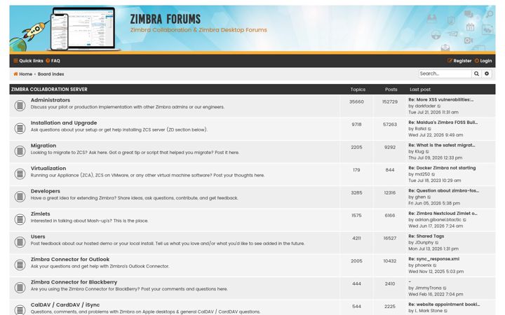 Screenshot of zimbra.org