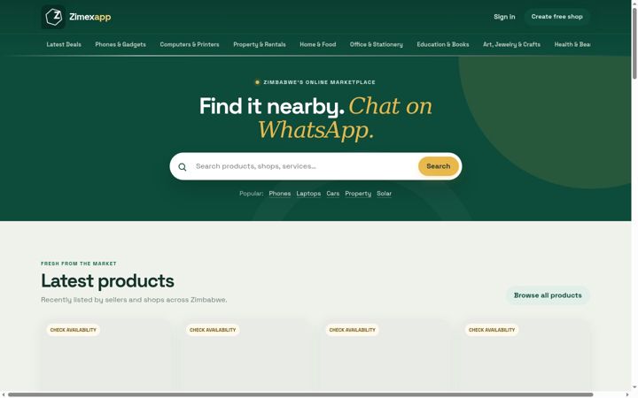 Screenshot of zimexapp.co.zw
