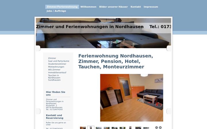 Screenshot von zimmer-nordhausen.de
