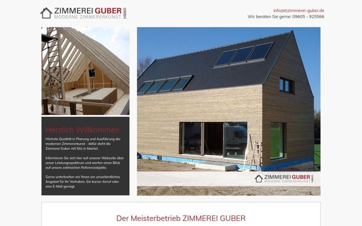 Posnetek zaslona zimmerei-guber.de