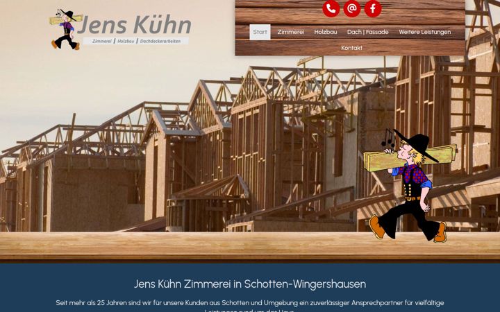 Snimka zaslona za zimmerei-kuehn-schotten.de