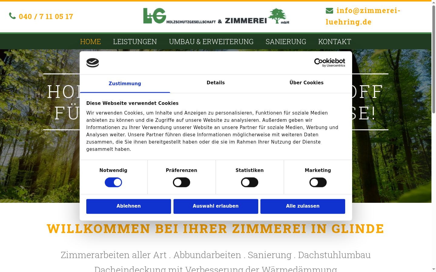 Skærmbillede af samtykkebanneret, som det blev vist før nogen interaktion