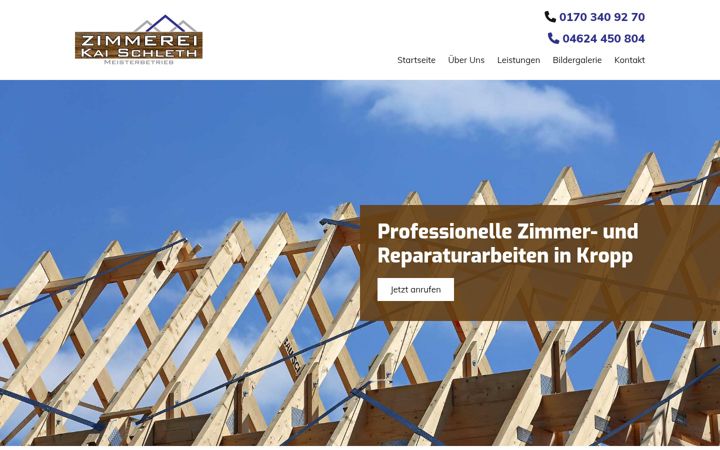 Snimka zaslona za zimmerei-schleth.de