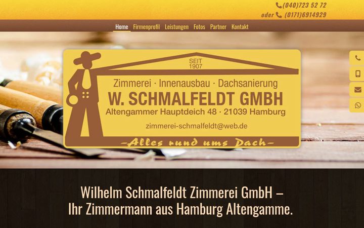 Skærmbillede af zimmerei-schmalfeldt.de