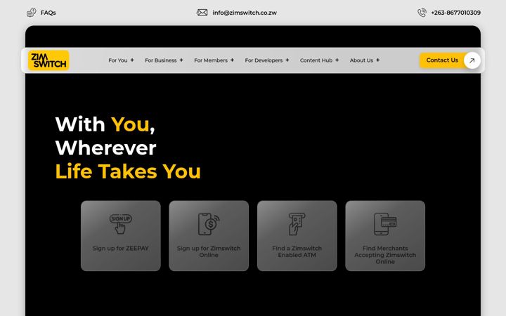 Screenshot of zimswitch.co.zw