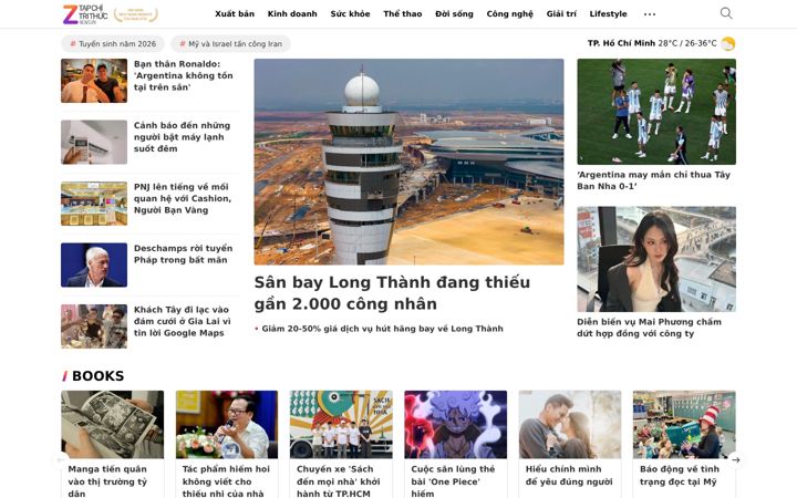 Screenshot of zingnews.vn