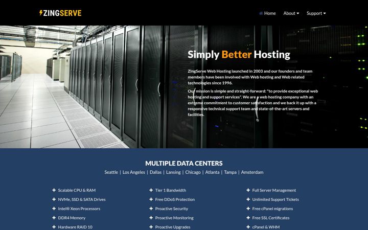 Screenshot of zingserve.com