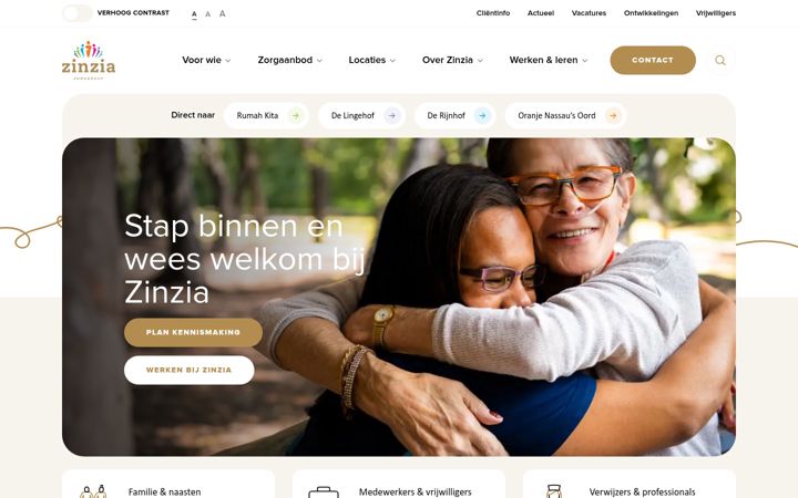Skärmbild av zinzia.nl