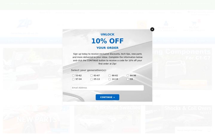 Screenshot of zip-corvette.com