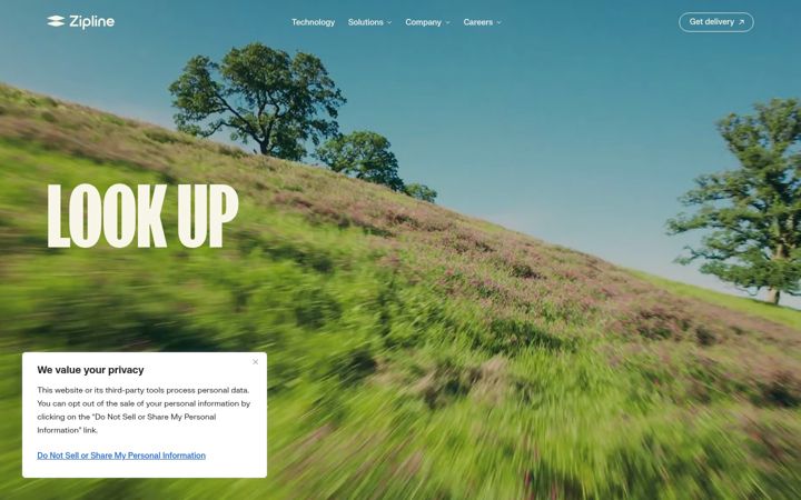 Screenshot of zipline.com