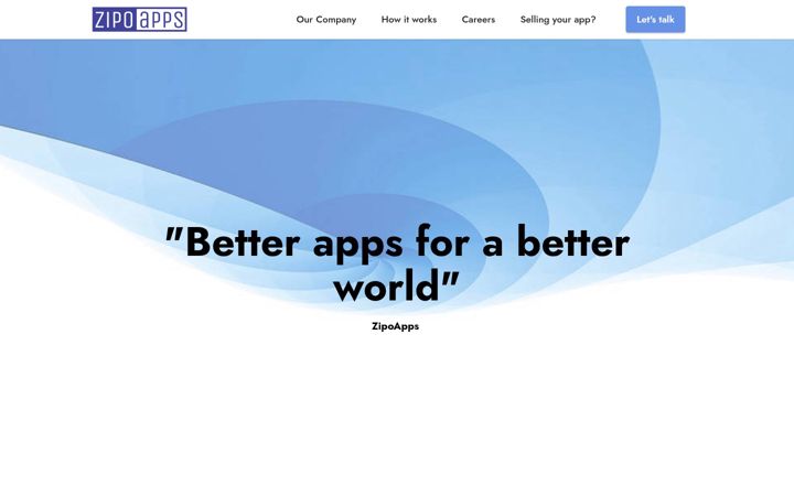Captura de ecrã de zipoapps.com