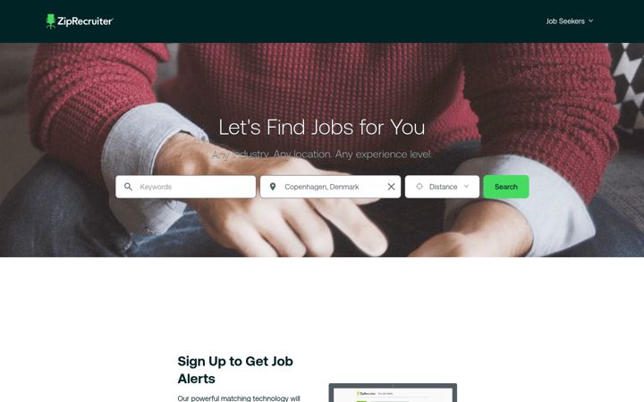 Screenshot of ziprecruiter.ie