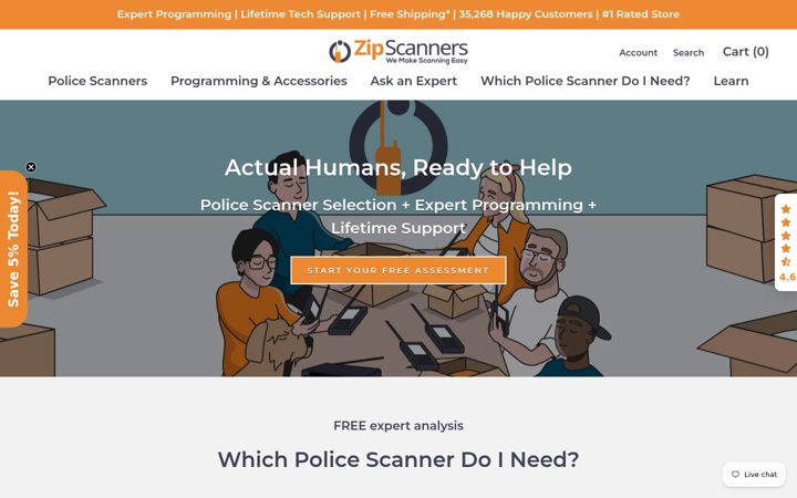 Ekraanipilt saidist zipscanners.com