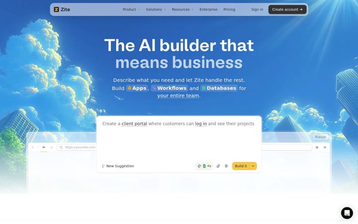 Screenshot of zite.com