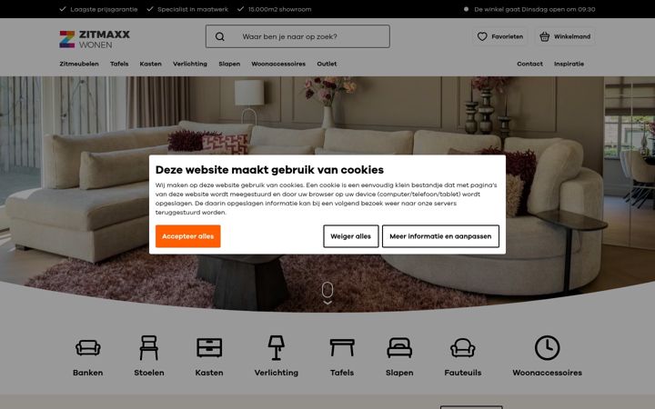 Screenshot of zitmaxx.nl