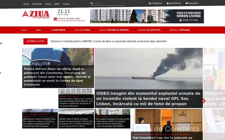 Screenshot of ziuaconstanta.ro