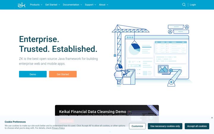 Screenshot of zkoss.org