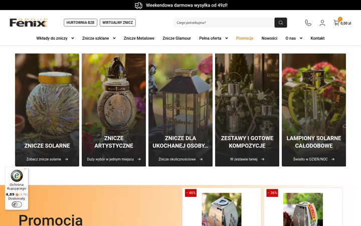 Screenshot of zniczefenix.pl