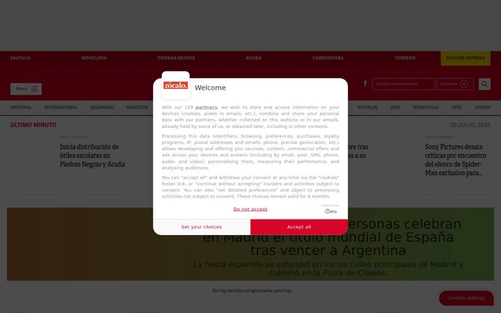 Screenshot of zocalo.com.mx