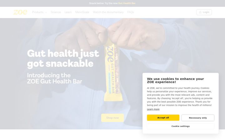 Screenshot of zoe.com