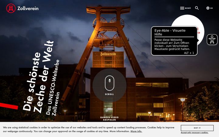 Screenshot of zollverein.de