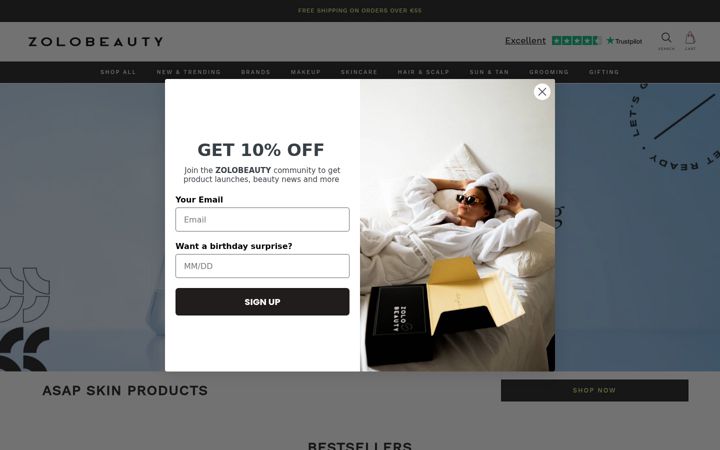 Screenshot di zolobeauty.com