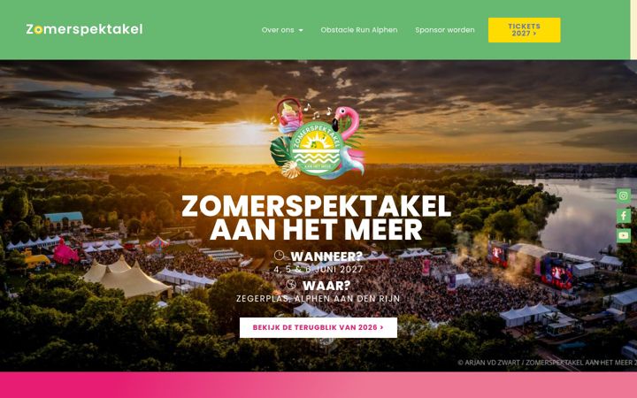 Skærmbillede af zomerspektakelaanhetmeer.nl