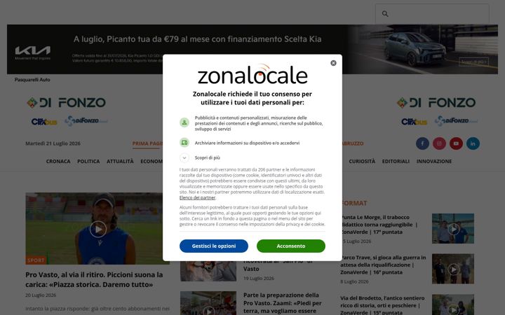 Screenshot of zonalocale.it