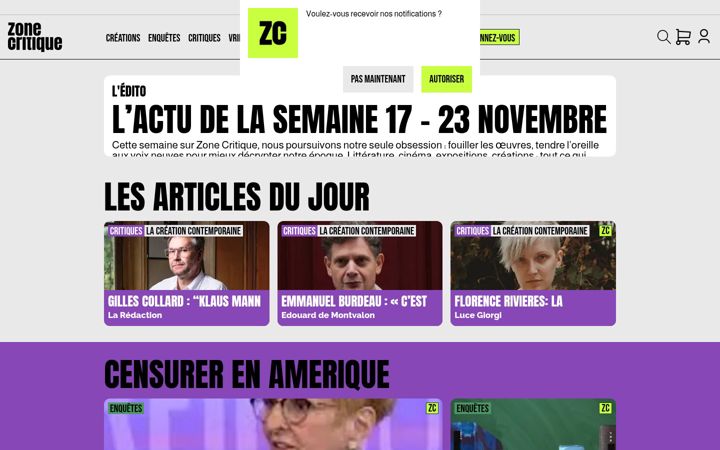 Screenshot of zone-critique.com