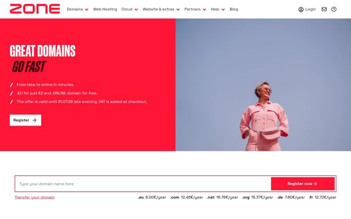 Skærmbillede af zone.eu