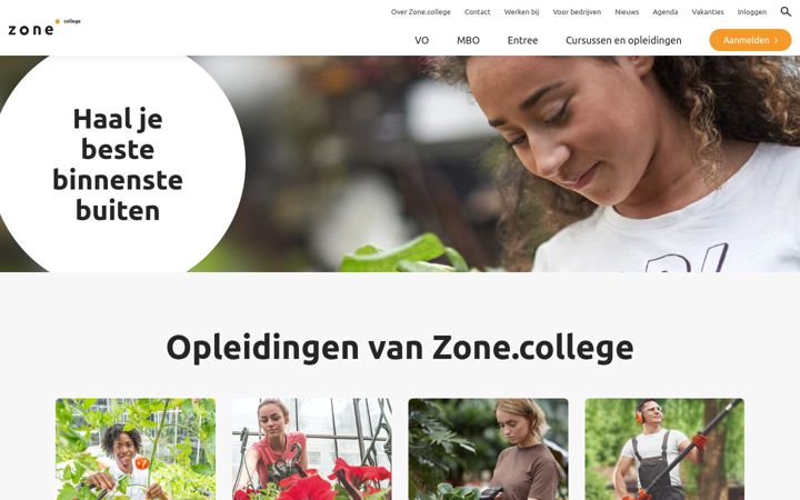Screenshot von zonecollege.nl