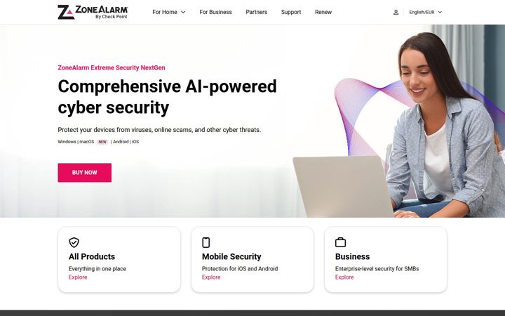Skjermbilde av zonelabs.com